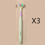 Three-sided Macaron Soft Bristle Toothbrush Care Safety Toothbrush Teeth Deep Cleaning Portable Travel