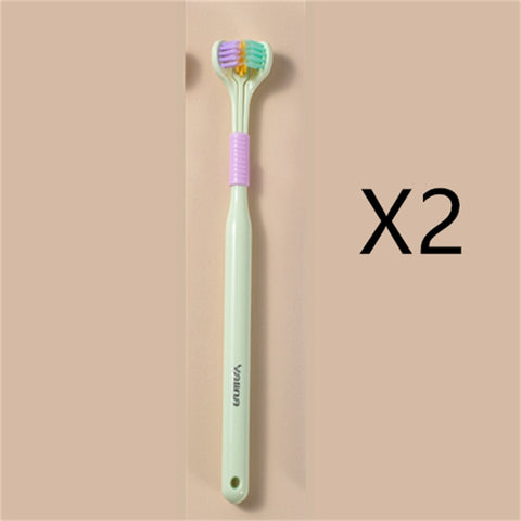 Three-sided Macaron Soft Bristle Toothbrush Care Safety Toothbrush Teeth Deep Cleaning Portable Travel