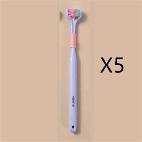 Three-sided Macaron Soft Bristle Toothbrush Care Safety Toothbrush Teeth Deep Cleaning Portable Travel