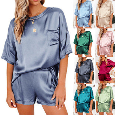 Pajama Set Short Sleeve Sleepwear Women Home Clothing ( BUY 1 GET 1 FREE )