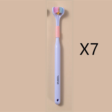 Three-sided Macaron Soft Bristle Toothbrush Care Safety Toothbrush Teeth Deep Cleaning Portable Travel