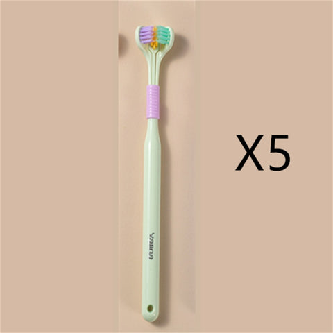 Three-sided Macaron Soft Bristle Toothbrush Care Safety Toothbrush Teeth Deep Cleaning Portable Travel