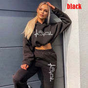 Super Cute ECG Tracksuit Women Suit Fleece Hoodies Casual Sports Set Long Sleeved Sweater Trousers Sportswear