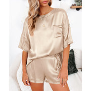 Pajama Set Short Sleeve Sleepwear Women Home Clothing ( BUY 1 GET 1 FREE )