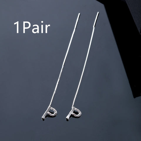 Fashion Jewelry 925 Sterling Silver 26 Letters Drop Earrings For Women Classic English Minimalism Student Earring Friends Party Jewelry Gift