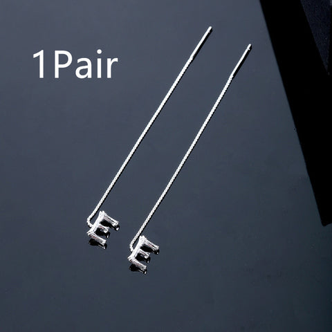 Fashion Jewelry 925 Sterling Silver 26 Letters Drop Earrings For Women Classic English Minimalism Student Earring Friends Party Jewelry Gift