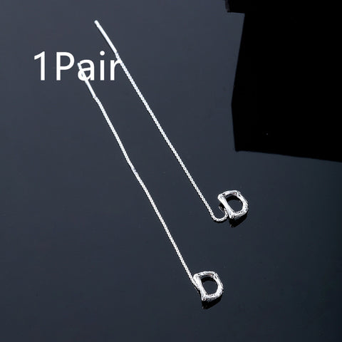 Fashion Jewelry 925 Sterling Silver 26 Letters Drop Earrings For Women Classic English Minimalism Student Earring Friends Party Jewelry Gift