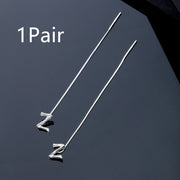 Fashion Jewelry 925 Sterling Silver 26 Letters Drop Earrings For Women Classic English Minimalism Student Earring Friends Party Jewelry Gift