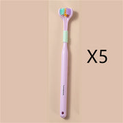 Three-sided Macaron Soft Bristle Toothbrush Care Safety Toothbrush Teeth Deep Cleaning Portable Travel