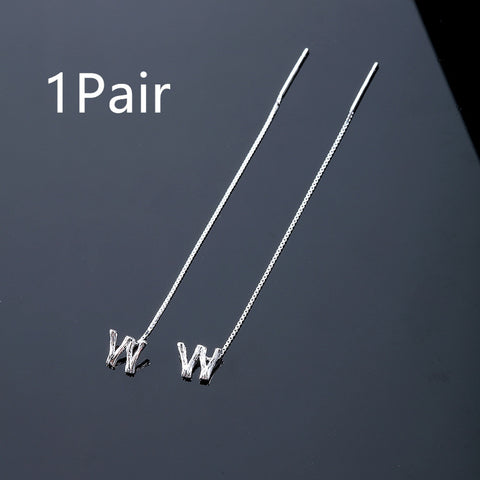 Fashion Jewelry 925 Sterling Silver 26 Letters Drop Earrings For Women Classic English Minimalism Student Earring Friends Party Jewelry Gift